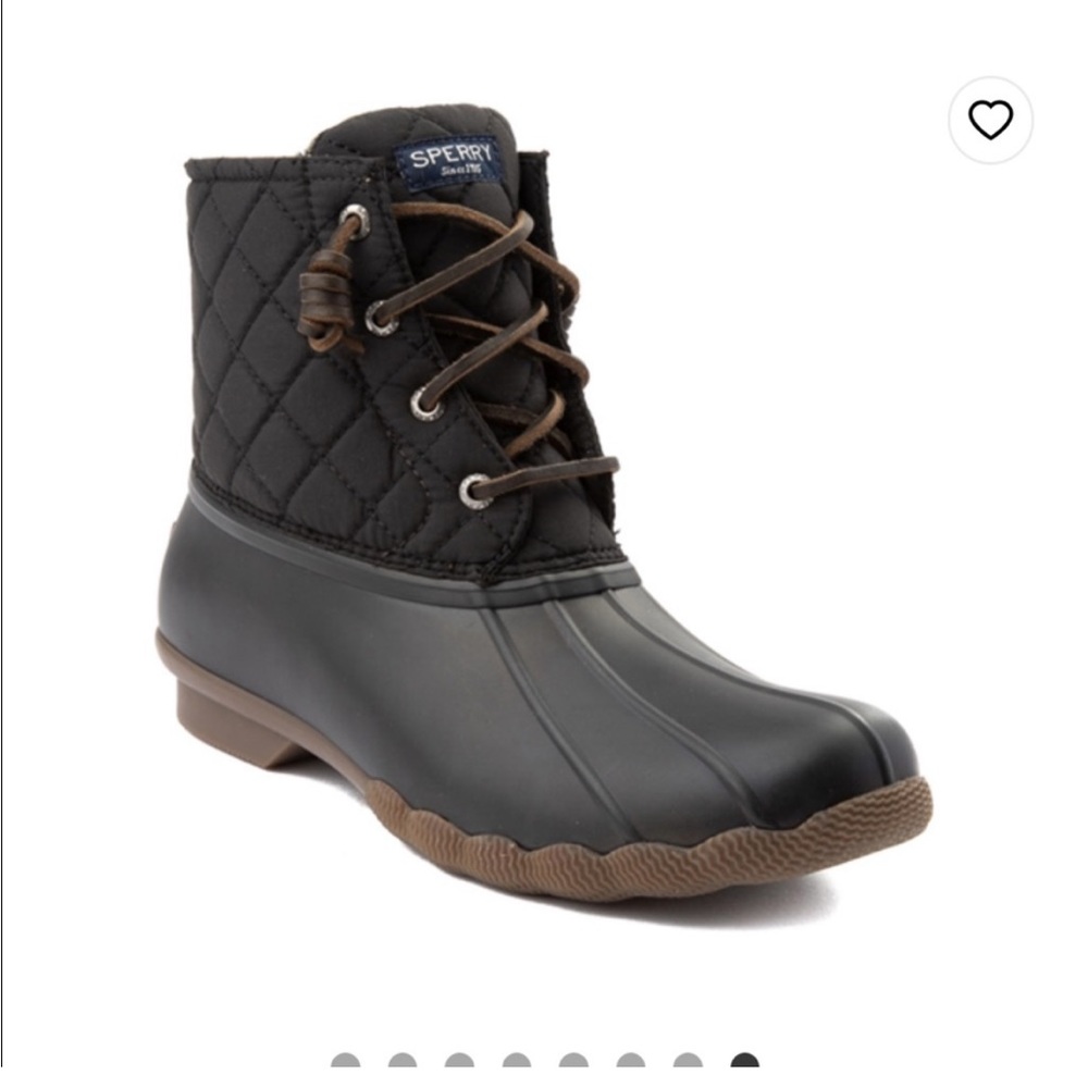 Womens Sperry Top-Sider Saltwater Quilted Nylon Duck Boot - Black